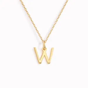 W Necklace / Gold Initial Necklace