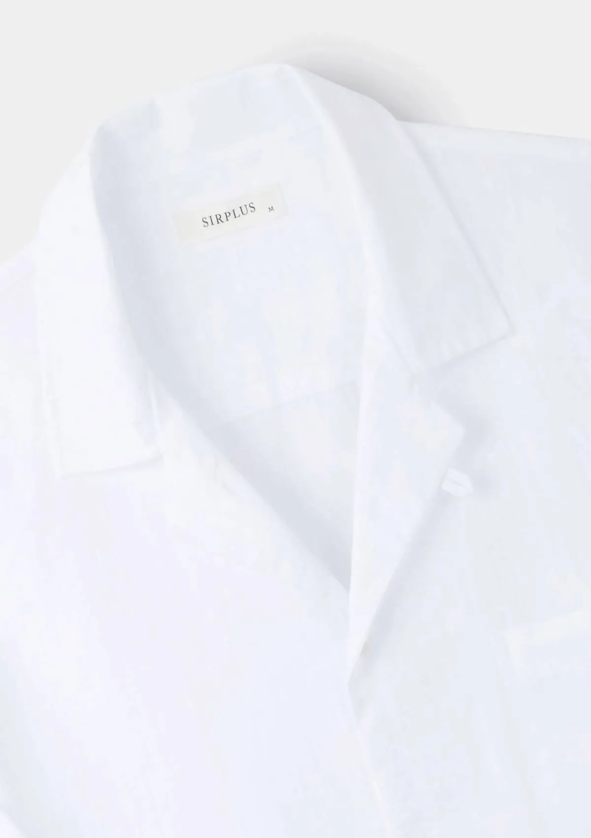 White Self Stripe Long Sleeve Cuban Shirt