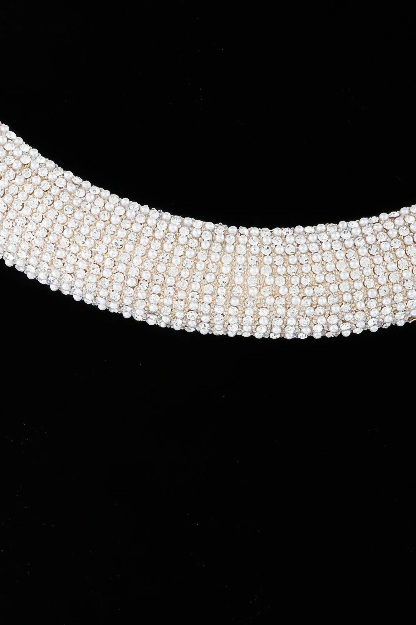 Wide Bejeweled Statement Necklace