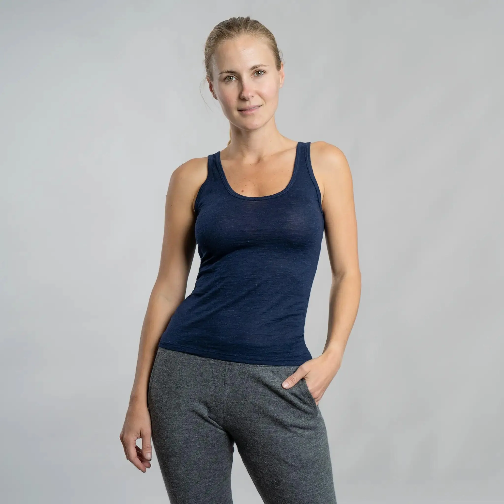 Women's Alpaca Wool Tank Top: 160 Ultralight