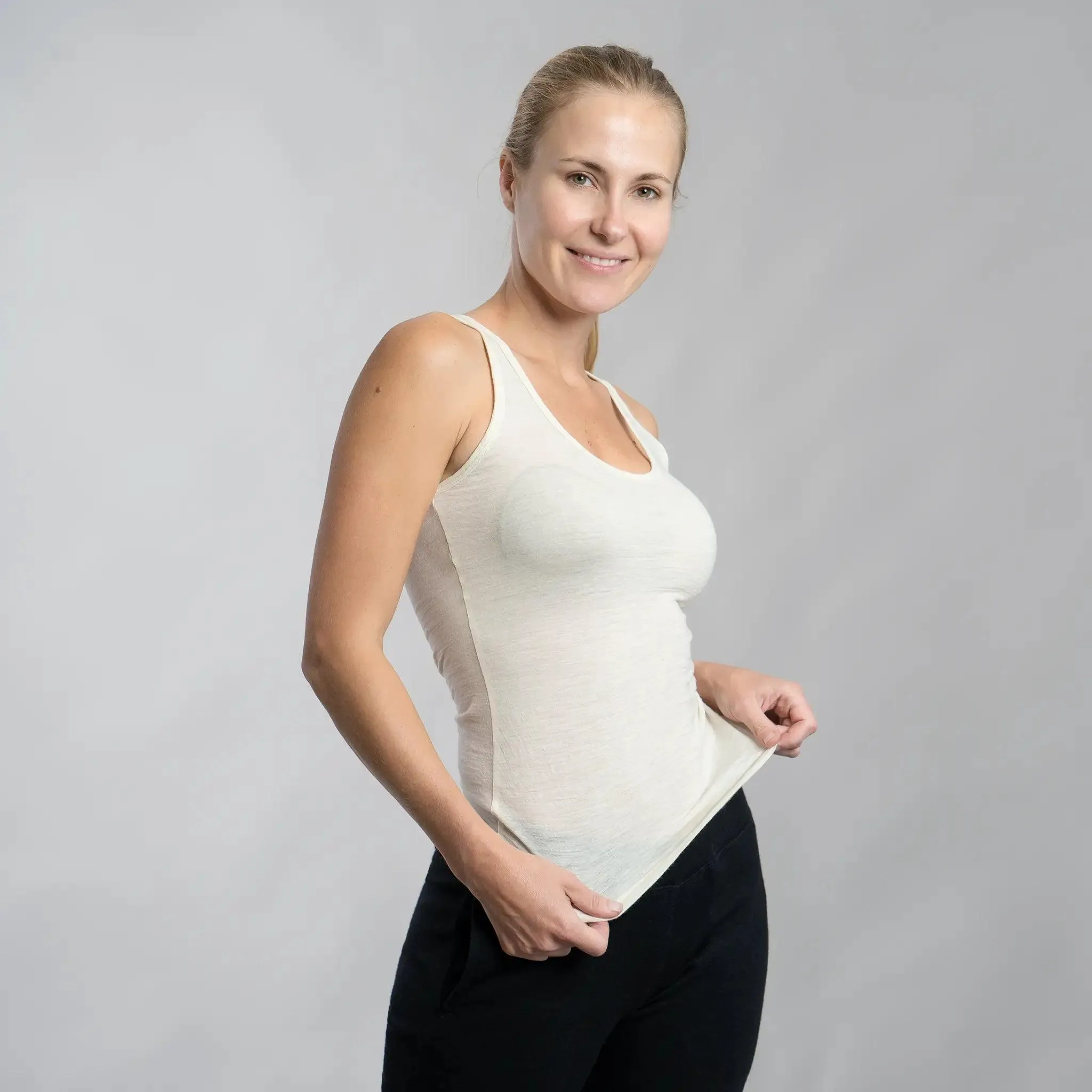 Women's Alpaca Wool Tank Top: 160 Ultralight