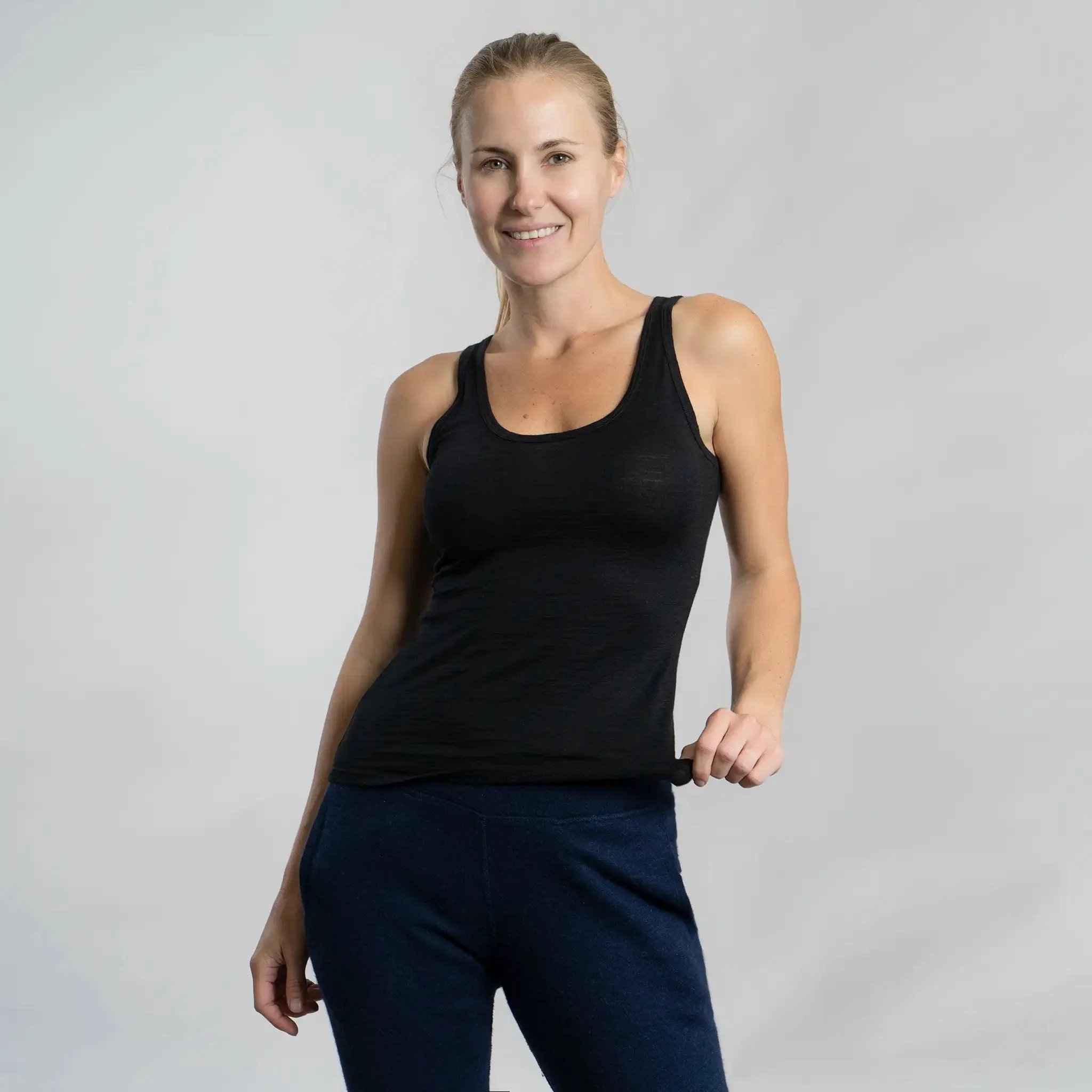 Women's Alpaca Wool Tank Top: 160 Ultralight