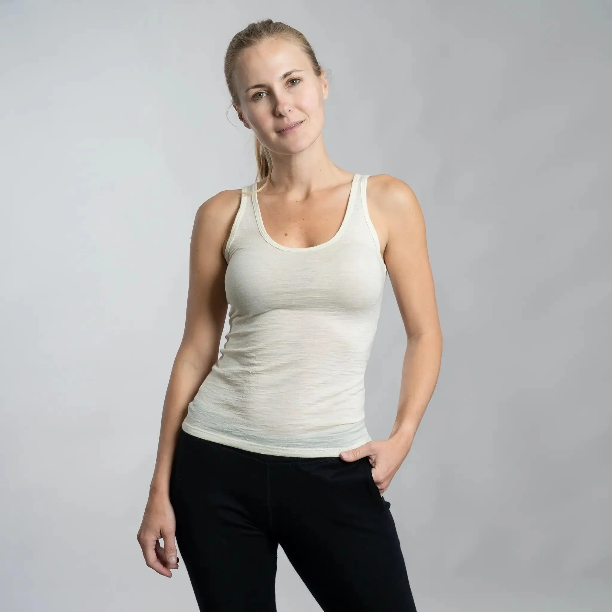 Women's Alpaca Wool Tank Top: 160 Ultralight