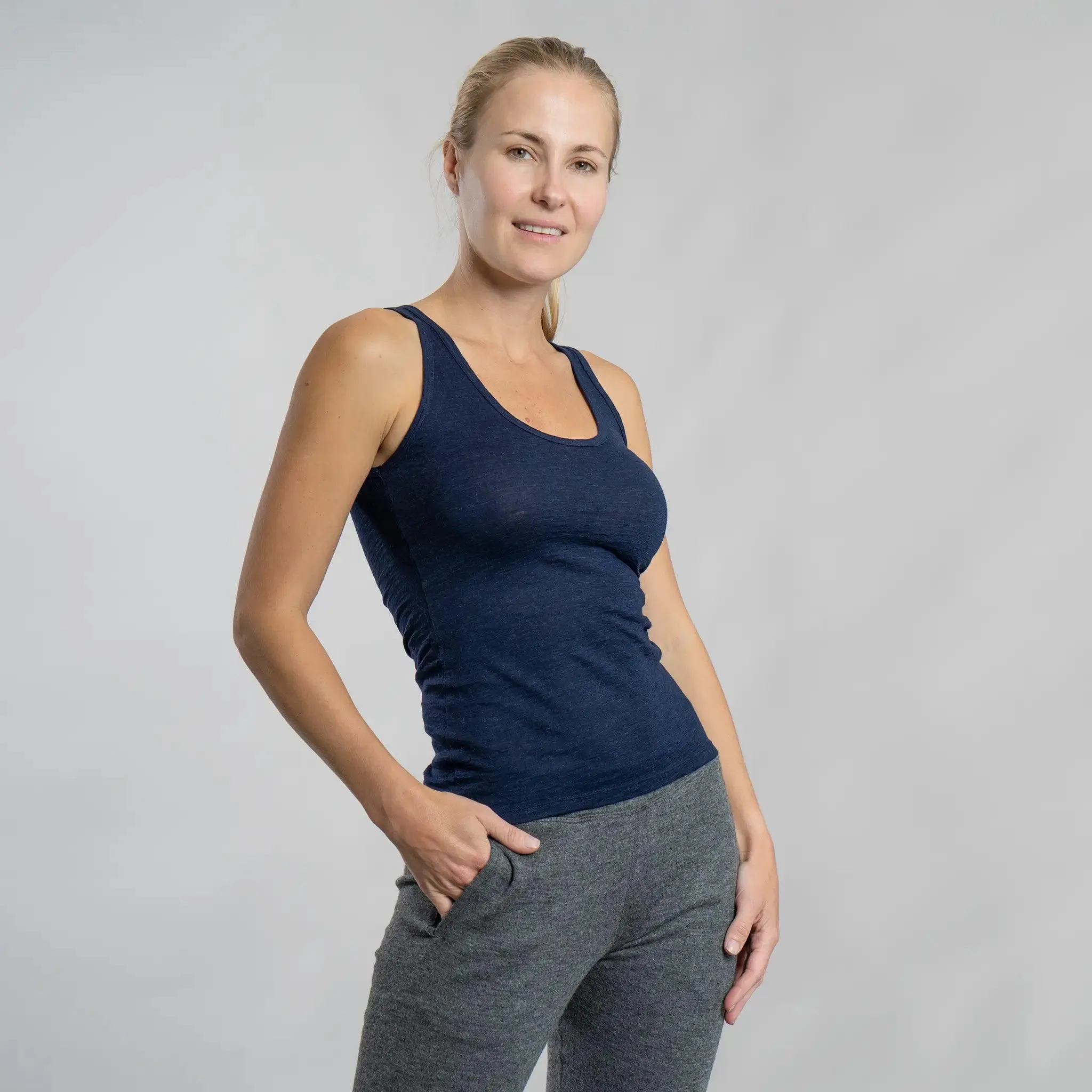Women's Alpaca Wool Tank Top: 160 Ultralight