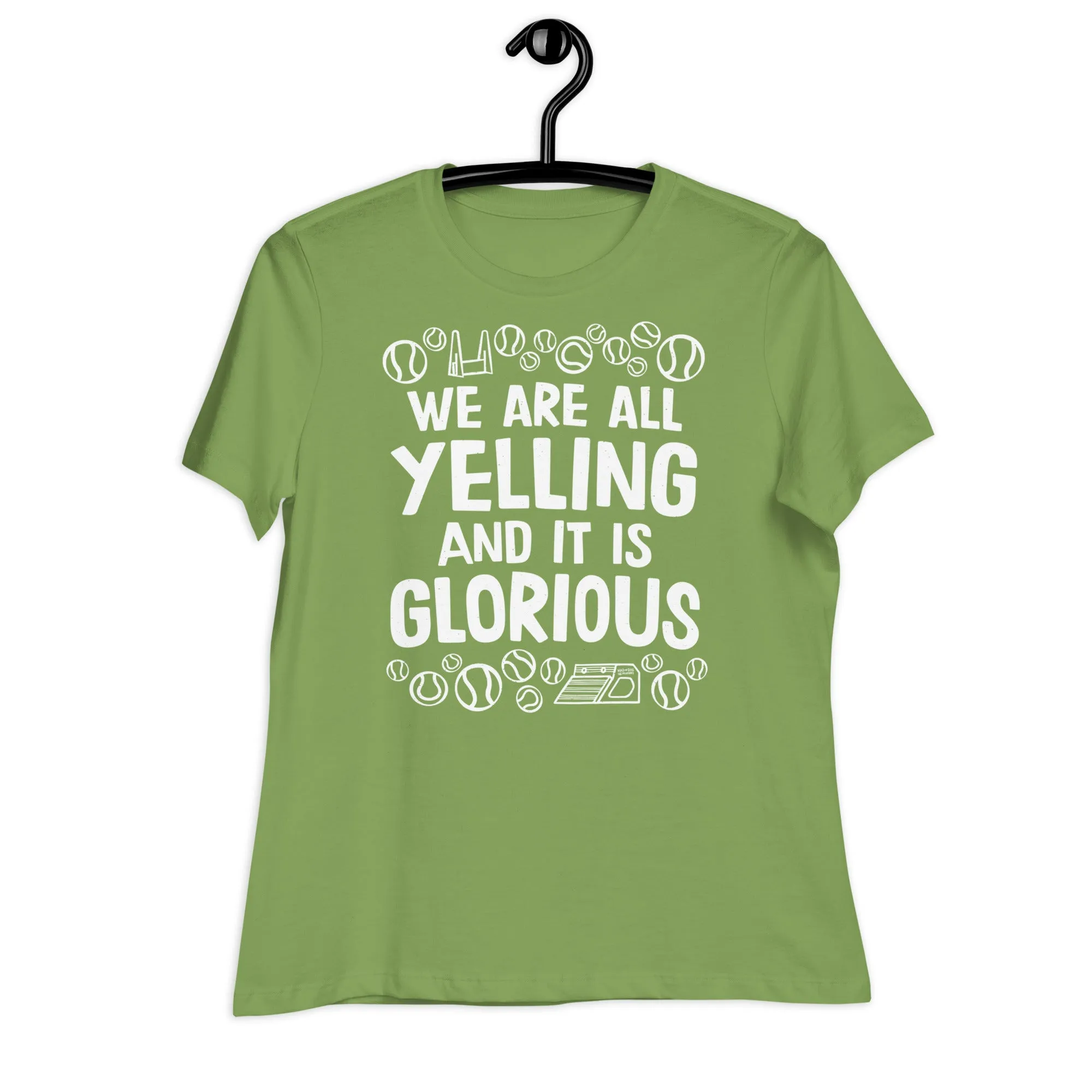 women's relaxed fit t-shirt: flyball = yelling