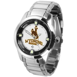 Wyoming Cowboys Men's Titan Stainless Steel Band Watch